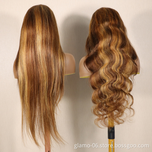 Wholesale Ladies Hair Wigs Lace Frontal Wig Body Wave Hd Swiss Lace Wigs For Women 1BT#27 Ombre Color With Highlights